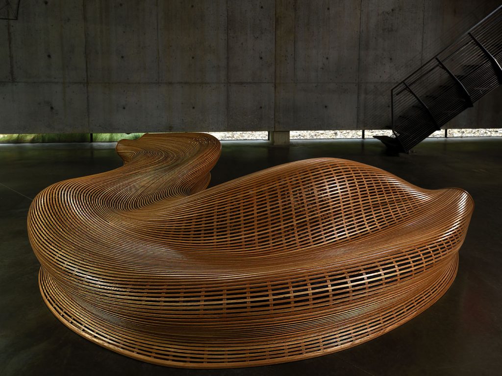 藝術家具木質曲線椅